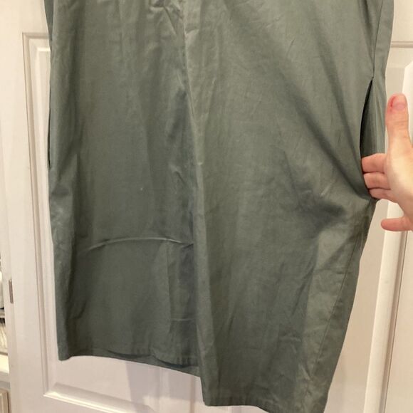 Vince Grey 100% Cotton poplin deep Vee Dolman Sleeve Pocket mini dress size med - Picture 5 of 11